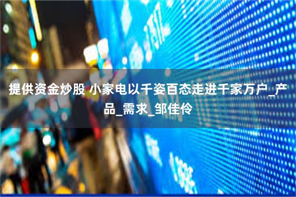 提供资金炒股 小家电以千姿百态走进千家万户_产品_需求_邹佳伶
