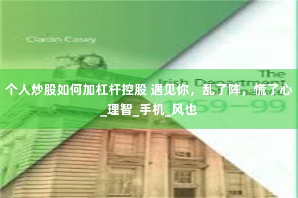 个人炒股如何加杠杆控股 遇见你，乱了阵，慌了心_理智_手机_风也